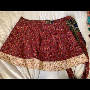 DGY Darn Good Yarn Mini sari silk wrap skirt